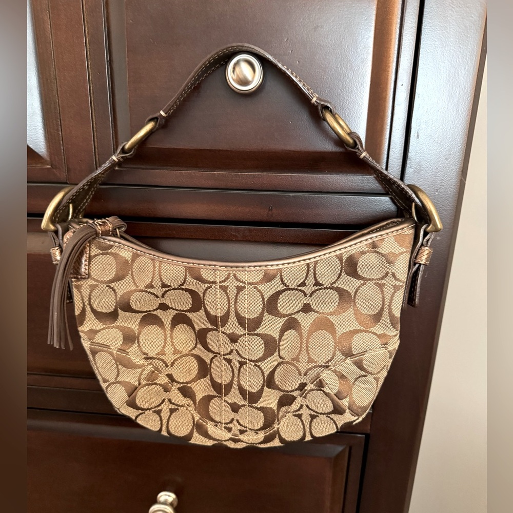 🤎 Coach Small Hobo Signature Canvas Designer Women's Bag